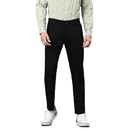 Image of Hubberholme Men's Tapered Fit Cotton Trousers, Ankle Length Button Closure Chinos