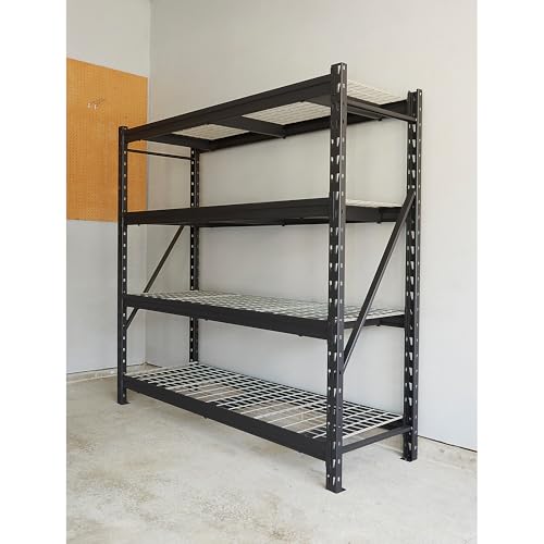 Ironton 4-Tier Industrial Steel Shelving Unit, 8,000-Pound Load Capacity, Garage Storage Rack, 77" W x 24" D x 72" H