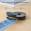 Lubluelu Saugroboter mit Absaugstation 3-in-1, 4500Pa Staubsauger Roboter mit Wischfunktion, Roboterstaubsauger mit Lasernavigation, App Steuerung, 24 No-Go Zonen für Tierhaare, Teppich (SL68 Plus)