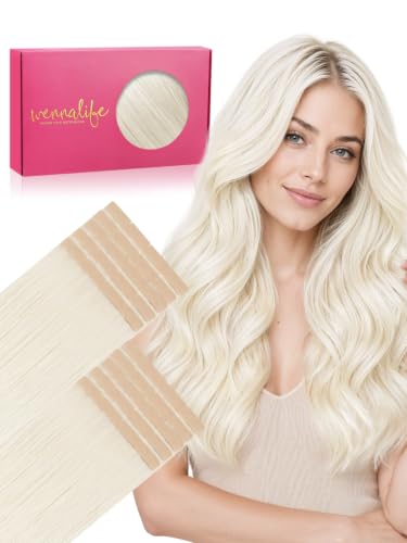 Image of WENNALIFE 3.15 inch Wide Tape in Hair Extensions Human Hair, Tape in Weft