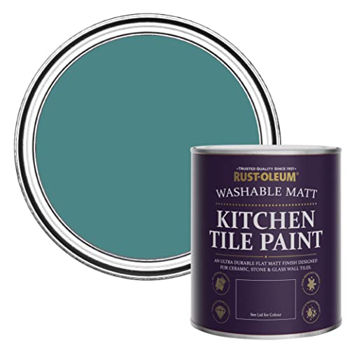 Rust-Oleum Green water resistant Kitchen Tile Paint in Matt Finish - Peacock Suit 750ml