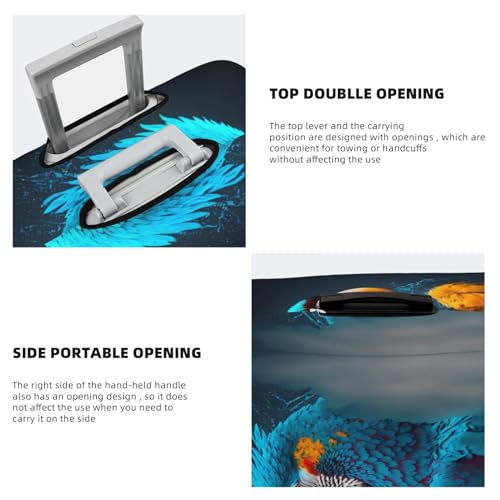 Luggage Cover Protector Suitcase Cover - Modern Style Blue Parrot Santi-Scratch Uitcase Cover for Luggage4