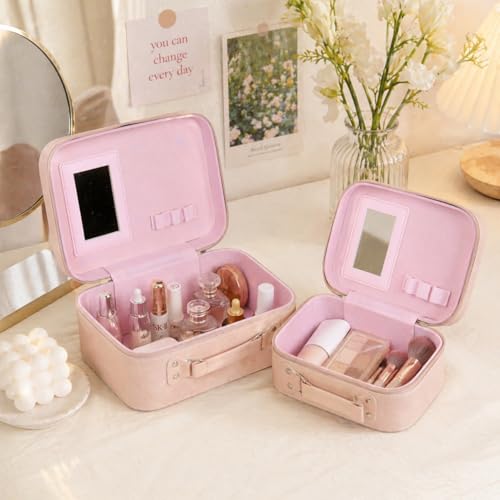 Image of NFI essentials Printed Makeup Box Set of 2 Cosmetic Box Jewellery Bridal Box Trousseau Box Vanity Beauty Case Organizer for Wedding Makeup Bag for Bride