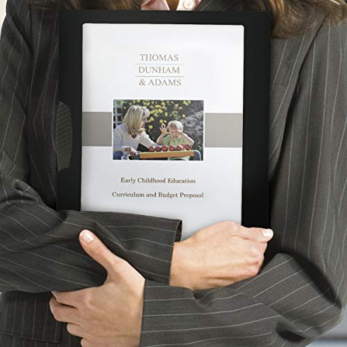 Smead Frame View Poly Report Cover With Swing Clip Side Fastener, 1/2" Capacity, Letter Size, Black/Clear Front, 5 Per Pack (86043) #TOP5