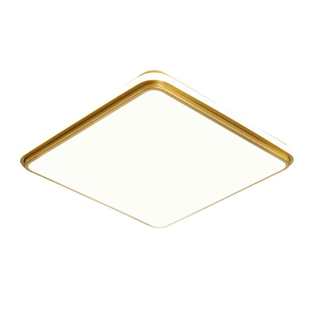 Plafonnier LED anti-zones d'ombre luminaire carré doré de 2 pouces