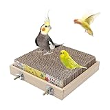 Generisch Perchoir en carton pour cage à oiseaux - Siège interactif de destruction - Plateforme avec carton rongeable - Résistant aux rayures - Petit accessoire de cage enrichit l'environnement pour