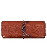 Avel & Men - Etui pour Le Rangement de 3 Montres- Marmotte en Cuir grainé Naturel, fabriquée en France (Cognac)