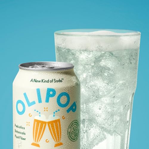 Image of OLIPOP Prebiotic Soda Pop,Cream Soda,Pantry Pack Packed with Prebiotics,Fiber,and Botanicals,Gluten Free,Vegan,GMO Free,12oz,(Pack of 24)