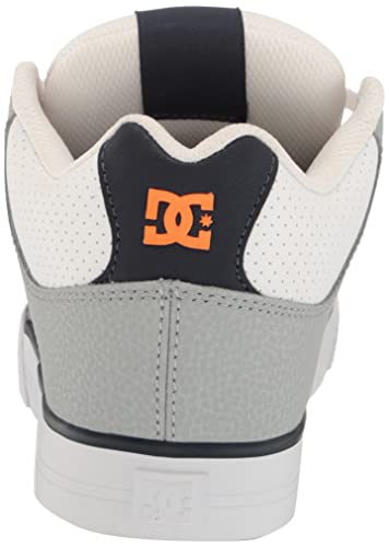 Dc Men's Pure Mid Skate Shoe, White/Grey/Orange, 16 #TOP2