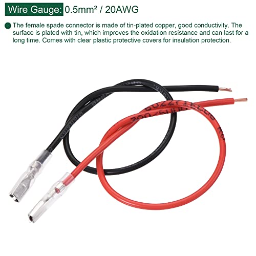 Terminal de crimpado de pala hembra de 2,8 mm con cable de 20 cm para interruptores, 25 unidades 5