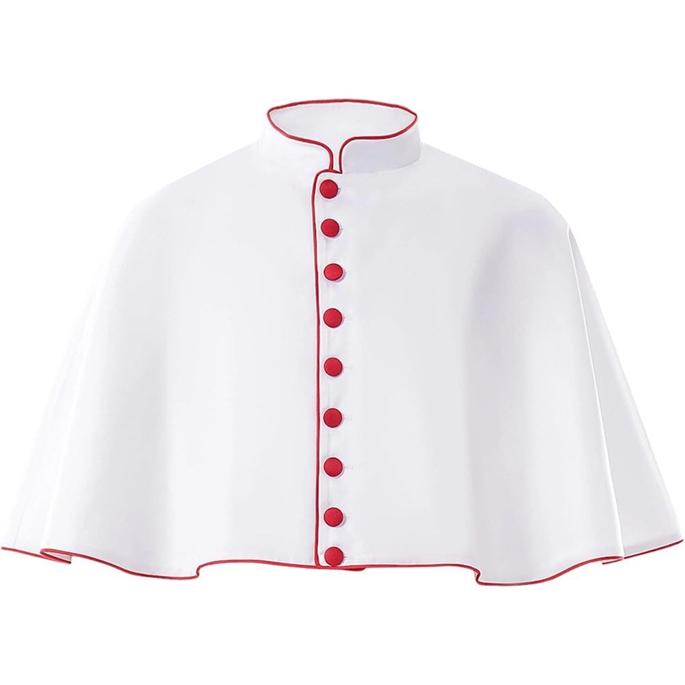 Hrippy Short Liturgical Clergy Cape, Church Priest Shawl Cloak for Men Worship Ceremony and Halloween Cosplay Outfit
