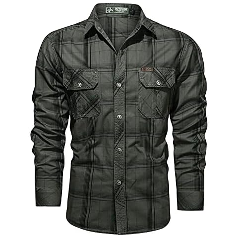 Men's Long Sleeve Cotton Washed Shirt Cover