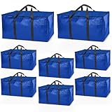 ClearSpace Heavy Duty Moving Boxes or Storage Bags – Storage Bins with Lids, Large Moving Bags with Backpack Straps & Handles – Moving Supplies for College Dorm or Christmas Decorations, 8 Pack