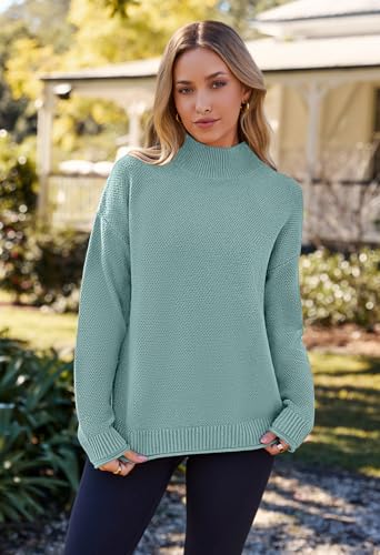 Image of MEROKEETY Women's Turtleneck Long Sleeve Sweater 2025 Fall Cozy Knit Loose Casual Trendy Pullover Tops Winter Clothes