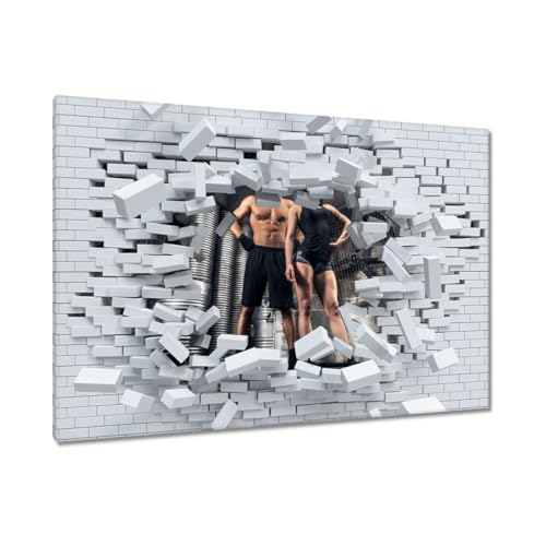 Peinture imprimée sur toile pour habiller un grand mur vide tableau couple athlétique H8292M