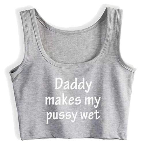 Daddy Wet Cotton Crop Top Sleeveless Top Woman