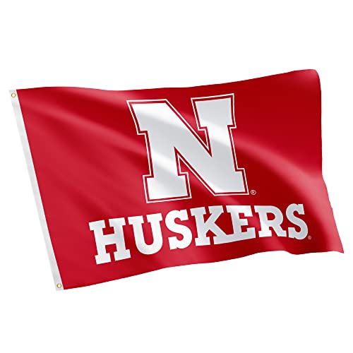 Desert Cactus University of Nebraska UN Flag - 3 x 5 Feet Cornhuskers Banner, Indoor/Outdoor Durable Fabric, 100% Polyester Design (Style A)