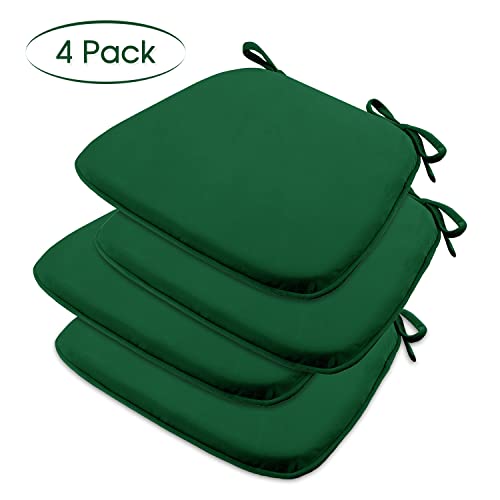 Basic Beyond Kitchen Chair Cushions Set Of 4, U Shaped Memory Foam Chair Cushion With Ties, 17 X 15 Inches Soft Plush Velvet Chair Pads For Dining Chairs(Dark Green) #TOP1