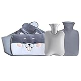 AnNissa Wärmflasche, Wärmeflasche mit Bezug und Gürtel, Wärmflaschen Set für Warme Hände Füße, Nacken und Schulter, Taillenwärmung, Rücken, Beine