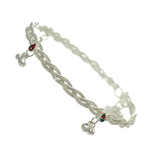 AJ Fashion Jewellery Bahula Silver Tone Multi Coloured Ankle Chain