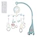 Moonvvin Baby Mobile para cunas con música, cuna móvil con luz nocturna y proyector, control remoto y juguete para empacar y jugar (Azul)