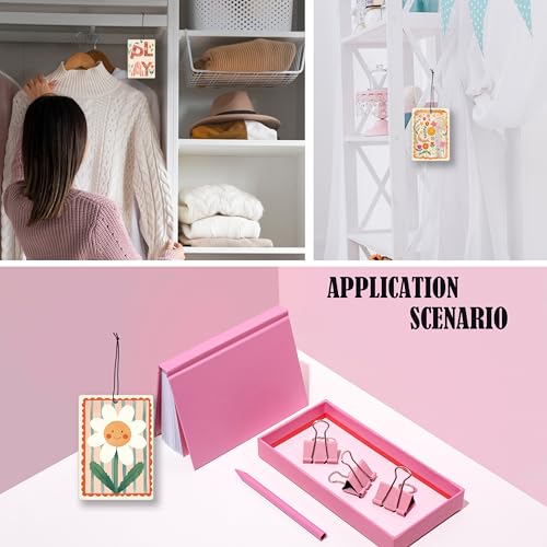 Image of Cute Boho Flower Nursery Playroom Lavender Air Freshener, Vintage Boho Floral Sun Moon Hanging Air Freshener 4 Pcs for Cars Closet Drawer Books, Cute Flower Car Accessories Mirror Decor for Women