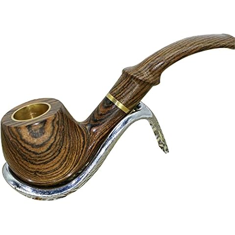 Lawaia Wooden Tobacco Smoking Pipe, Classical Detachable Cigarette Tobacco Smoking Pipe, Pipe Accessories, Smooth, Bent, Hand Made, Length 13.5cm (D) Cover