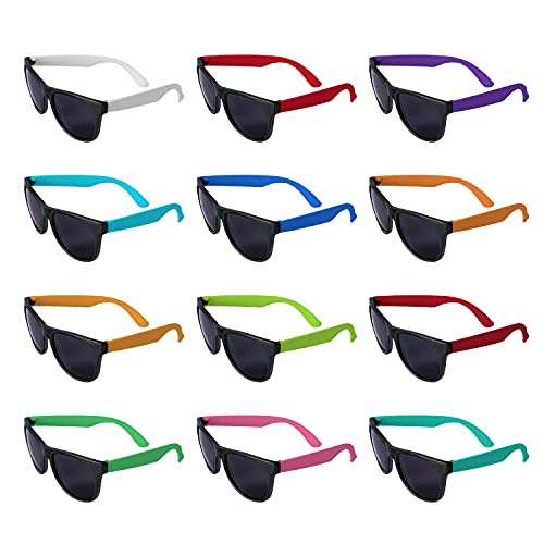 36 Pack 12 Colors Neon Party Sunglasses With Dark Lens,80'S Style Perfect Colorful Novelty Sunglasses For Party Favors,Bulk Pool Party,Beach Party,Summer Party,Birthday Party,Goody Bag Fillers,For Boys Girls Teens Adults #TOP5