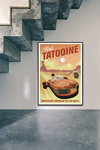 Eflormes Visit Tatooine Posters Vintage Personality Picture Painting Wall Art Canvas Posters Modern Home Room Decor Gifts 16X24 Inch No Frame #TOP5