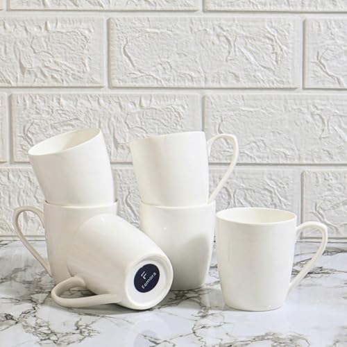 Femora Desh ki Mitti Ceramic Coffee & Tea Cup Set of 6, 160 ML, White