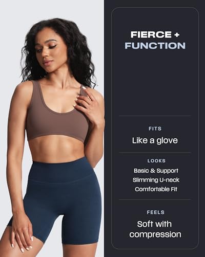 Image of Aoxjox Basic Baddie Sports Bra | women's workout fitness training gym yoga crop tank, 4-way stretch, moisture-wicking, quick-dry