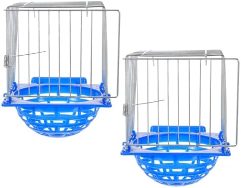 BESPORTBLE Caja Nido para PáJaros 2 Piezas Cuenco De AnidacióN para Canarios Y Loros Nido Colgante para Jaula FáCil InstalacióN Y Material Resistente para Uso En Interiores Y Exteriores