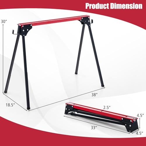 Goplus Heavy-Duty Folding Sawhorse