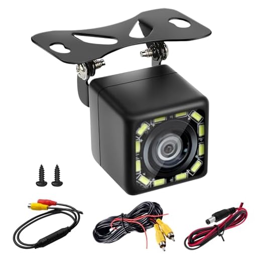 Rückfahrkamera Auto HD 1080P, 170°Weitwinkel Fischaugen 12 LED Super Nachtsicht IP68 Wasserdicht für 12V-24V PKW SUV LKW Landwirtschaft Einparkhilfe Wohnmobil Trucks 6M Kabel