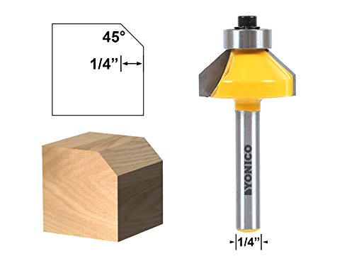 YONICO Chamfer Router Bits Edge Forming 45 Degree 1/4-Inch Shank 13104q - Thumbnail 2