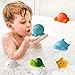 No Hole Animal Bathtub Toys Baby Bath Tub Toys for Toddlers Boys Girls , Mold Free Bath Toys Tub Beach Pool Shower Float Rubber Toys