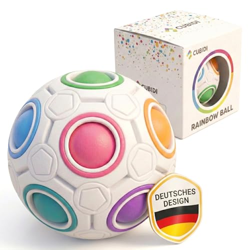 CUBIDI® Original Regenbogenball – Geschicklichkeitsspiel & Fidget Toy für Kinder und Erwachsene – 3D Kugellabyrinth Brainteaser, Anti Stress Spielzeug ab 4 Jahren