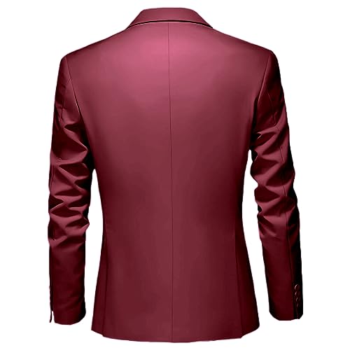 Mens Blazer,Men's One Button Suit Jacket Slim Fit Casual Wedding Dinner Party Suit Jacket for Men3