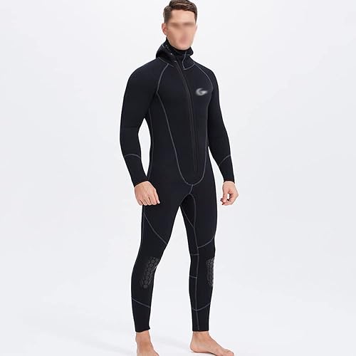 Miniatura 3 de UXZDX - Traje de neopreno grueso de 0.276in para hombre, manga larga, buceo, pesca, buceo, surf, invierno, traje de baño térmico