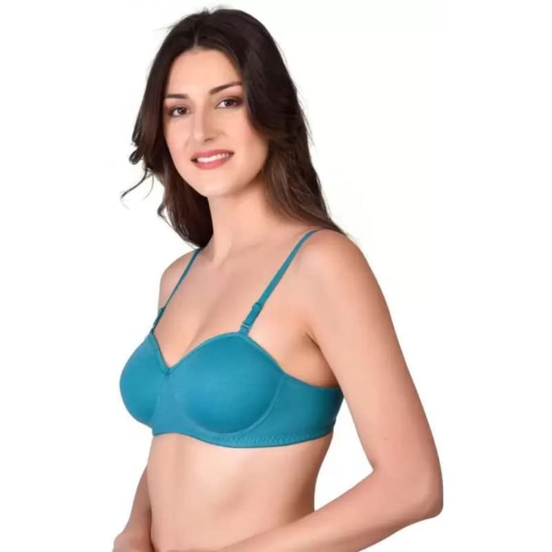 Image of Women's Cotton Lightly Padded Non-Wired T-Shirt Bra Pack of 2 (Reg HC-P2 Multicolor 30)