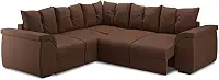 Sofá de Canto 5 Lugares com Retrátil Qatar Suede Marrom