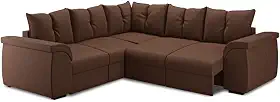 Sofá de Canto 5 Lugares com Retrátil Qatar Suede Marrom
