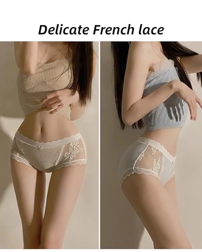 Cute Lace Ruffled Trim Panties for School Girls Teen Wavy Waistband Cotton Crotch Underwear Mid Rise Briefs2