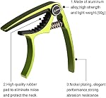Guitar Capo, Meeland Purple Aluminium Guitar Capo Key Clamp for Acoustic Guitar/electric guitar/Ukulele/Bass With Guitar Picks and Leather Picks Holder and Bridge Pins Puller Included (Green)