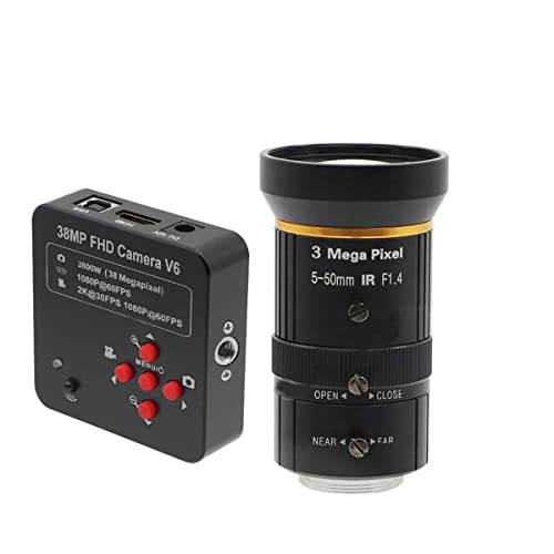 �������L�b�g 38mp FHD �r�f�I USB �H�Ɨp�������J���� 5-50mm F1.4 �r�b�O�r�W���A���Œ�œ_�Y�[�������Y�d�b PCB SMD �͂񂾕t���C���p �����������Y�A�_�v�^�[(Camera 5-50mmF1.4Len)