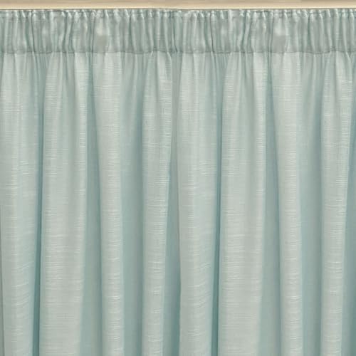 Rideau Rustik Turquoise Naturel contre le vis-à-vis sans assombrir