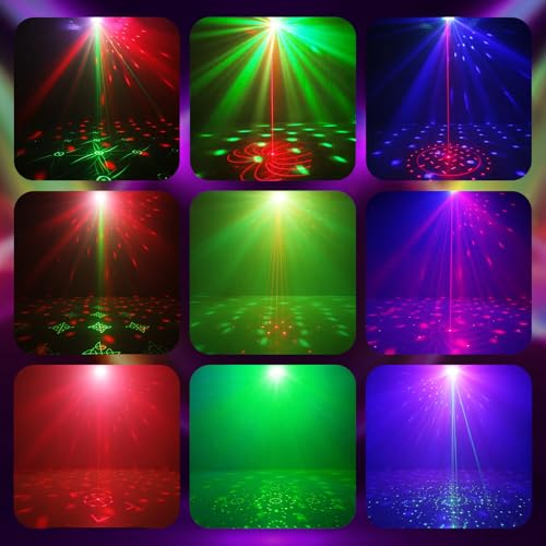 Vicalo Discolicht Partylicht mit Dual Disco Bällen – RGB Sound-aktivierte Partylichter, Effekt Licht für DJ, KTV, Club, Weihnachtsfeier