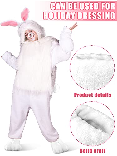 Giegxin 5 Pcs Adult Halloween Bunny Costume White Rabbit Costume Bunny Shoes Rabbit Feet Ear Headband Nose Tail3