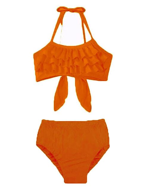 HIBA CREATIONS Baby Girl Kids Swimwear Set Bikini with Panty Mustard Orange Colour - Review, Price and Buying Guide