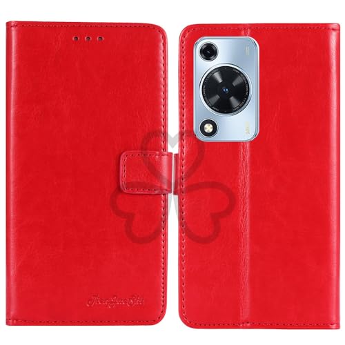 TienJueShi Red Book Stand Retro Flip Leather Protector Phone Wallet Gel Cover Etui TPU Silicone Case For Huawei Nova Y72 Y72S 6.